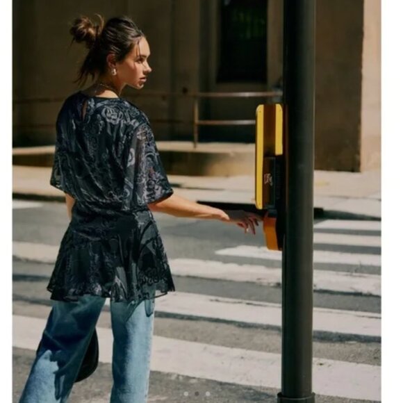 NWT Free People Manuka Burnout Velvet Mini Dress - Picture 2 of 8